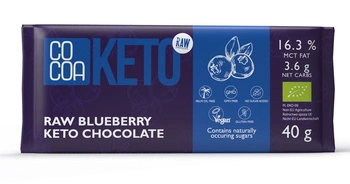 Cioccolato keto con bacche e olio mct senza zuccheri aggiunti BIO 40 g - Cacao