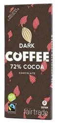 Cioccolato amaro del commercio equo e solidale con pezzi di caffè BIO 100 g