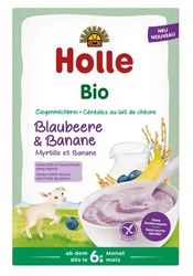 Porridge di riso al latte con mirtilli e banane senza glutine da 6 mesi BIO 200 g - Holle