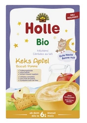 Holle Pappa ai Cereali al Latte con Biscotto e Mela Biologica, senza zuccheri aggiunti, dal 6° mese, 250 g
