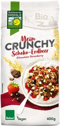 Muesli croccante al cioccolato con fragole e ribes nero biologico 400 g – Bohlsener Muehle