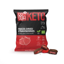 Fragole al cioccolato fondente senza zuccheri aggiunti keto bio 40 g - Cacao