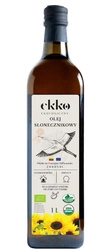 Olio di girasole spremuto a freddo per cucinare e friggere bio 1 l (vetro) - EKKO