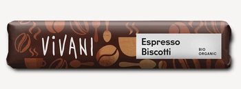 Barretta con ripieno al latte e caffè e biscotti con copertura di cioccolato al latte espresso BIO 40 g - Vivani