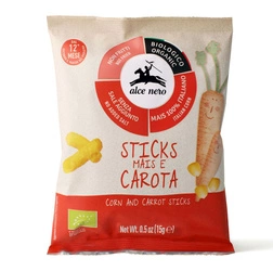 Patatine di mais e carota senza glutine e senza zuccheri aggiunti da 12 mesi bio 15 g - Alce Nero