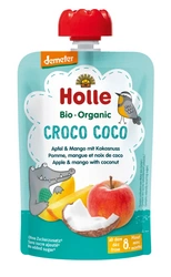 Frullato in bustina Coccodrillo al Cocco (mela - mango - cocco) senza zuccheri aggiunti da 8 mesi Demeter BIOLOGICO 100 g – Holle
