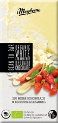Cioccolato bianco con fragole e rabarbaro bio 100 g - Meybona