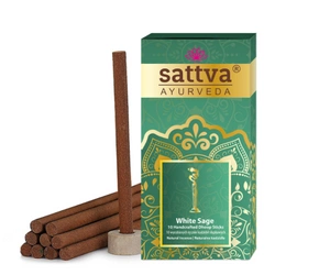 Incenso indiano a colonna salvia bianca (10 pezzi) 20 g - Sattva (Ayurveda)