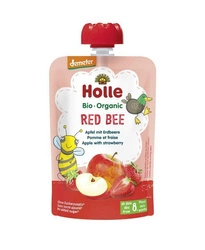 Mousse di api rosse in tubetto (mela - fragola) senza zuccheri aggiunti da 8 mesi Demeter BIO 100 g - Holle