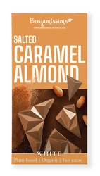 Tavoletta al cacao caramello salato e mandorle, biologica, senza glutine 60 g – Benjamissimo