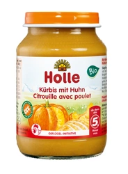 Cena senza glutine a base di zucca e pollo senza zuccheri aggiunti da 5 mesi BIO 190 g (vasetto) - Holle