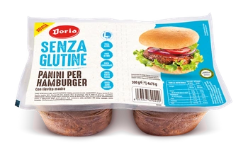 Panini per hamburger senza glutine (4 x 75 g) 300 g - Doria