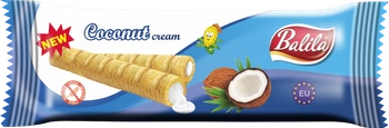 Tubi di farina di mais senza glutine ripieni di crema al cocco 18 g - BALILA